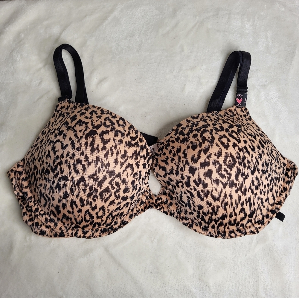 Victoria's Secret Leopard Print Push-Up Bra in Tan and Black